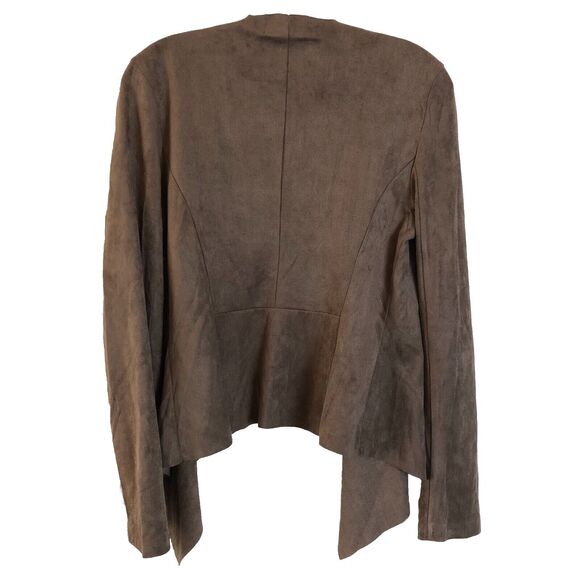 Do+Be Cardigan Sweater Women Sz M Brown Faux Suede Open Boho Southwestern Longsl - Picture 2 of 8